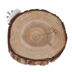 Tarima de madera TIAKI con corteza, redonda - aprox.10 cm (Diám)