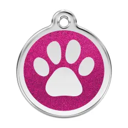 Placa identificativa Huella Brillante Fucsia S