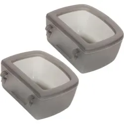HausPets Juego 2 comederos antiderrame tipo jaula perros pequeños, color - gris
