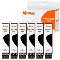 Pccom Essential Cartucho Tinta Compatible Epson T1631/T1621/16XL Negro Pack 6