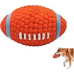 ZooVenture Pelota de látex para perros - Chirriante, impermeable, dental - color naranja