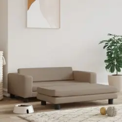 Cama De Perros Extensión Cuero Sintético Capuchino 100x50x30 Cm