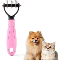 HausPets Cepillo desenredante rosa de cerdas largas profesional S - 1 artículo