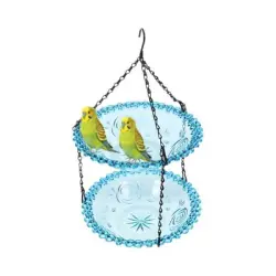 MCBOSON Comedero para pájaros colgante de doble capa para exteriores - 1 artículo