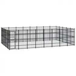 Perrera De Exterior | Jaula Para Perro | Parque Para Mascotas De Acero 36,86 M² Cfw783856