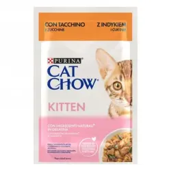 Purina Cat Chow Kitten Comida Húmeda en Gelatina para Gatitos con Pavo, 26 x 85 gr
