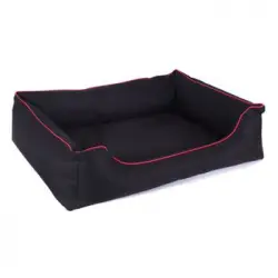 Cama Para Perro Sofá Mestizo Valencia 100x75cm Color Negro/rojo