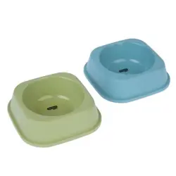 Comederos zooplus Basics, cuadrados para gatos - 2 x 300 ml