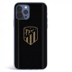 Funda Oficial Atlético de Madrid Atleti Escudo Dorado Fondo Negro para iPhone 12