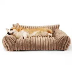 IntiMeg Cojín para cesta para perros con funda extraíble, 60x45x20cm - Marrón