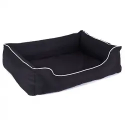 Mestizo Valencia Ortopédico Cama Para Perro Gato Mascotas Sofá En Negro Con Blanco 65 X 50 Cm