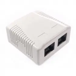 Roseta de Superficie Cat6 2 Conectores Red Hembra RJ-45