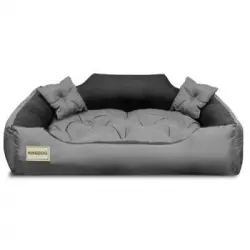 Cama Para Perros Y Gatos De Microfibra 100x80 / 115x95 Cm Gris-negro