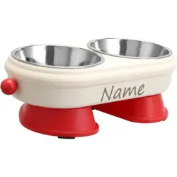 HausPets Bol de acero inoxidable elevado personalizado de 350 ml x2 - Artículo 1