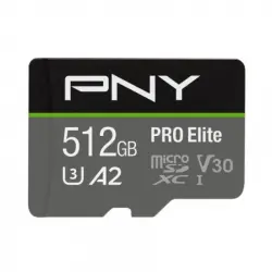 PNY Pro Elite microSDXC 512GB UHS-I U3 Clase 10