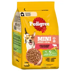 Pedigree Mini Adult con buey y verduras pienso para perros - 6 x 1,4 kg - Pack Ahorro