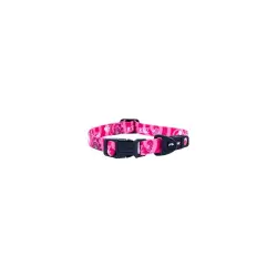 Rogz Collar Huellas Rosa para perros - 34–56 cm x 20 mm