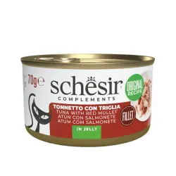 0.07 KG Schesir Atún con Salmonete en Gelatina lata para gatos