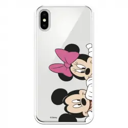Funda Oficial de Disney Mickey y Minnie Asomados Clásicos Disney para iPhone X
