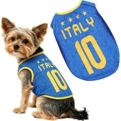 HausPets Camiseta de fútbol para perros - Italia - Italia-2XL