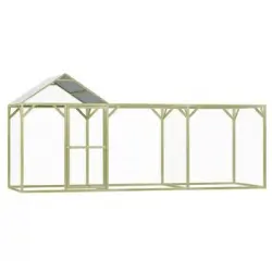 Jaula Gallinero Madera Impregnada Pino Y Acero 4,5x1,5x2 M Vidaxl