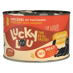Lucky Lou Adult 6 x 200 g comida húmeda para gatos - Aves