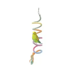 MCBOSON Percha para pájaros plegable de cuerda de cáñamo con degradado - 1 artículo
