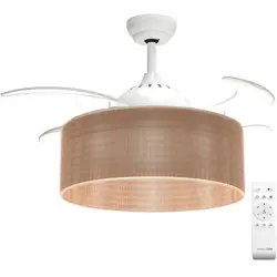 Universal Blue Jaloque 5042WFC Ventilador de Techo con Aspas Retráctiles y Mando 65W Marrón
