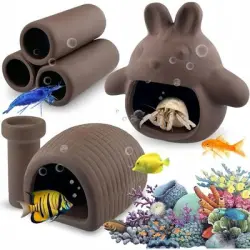 ZooVenture Decoraciones para acuarios de peces y camarones - 4 piezas