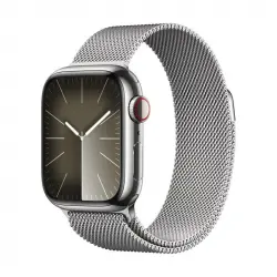 Apple Watch Series 9 GPS + Cellular 41mm Plata Caja de Acero Inoxidable con Correa Loop Milanese Plata