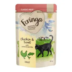 Feringa Classic Meat Menu en gelatina 12 x 85 g en sobres - Trucha y pollo con patatas