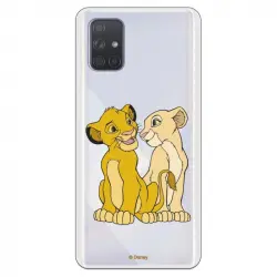 Funda Oficial El Rey León de Disney Simba y Nala Silueta para Samsung Galaxy A71