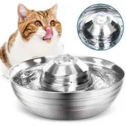 FurryFusion Fuente para gatos de acero inoxidable - 2 litros