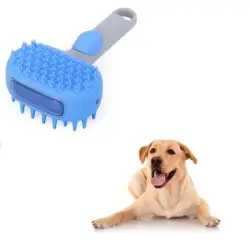 IntiMeg Cepillo de baño de silicona para perros - Gris azulado