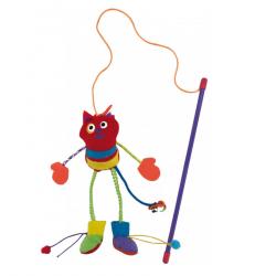 Caña con gato de peluche para gatos