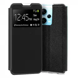 Cool Funda Flip Cover Liso Negra para Xiaomi Redmi Note 12 Pro Plus 5G