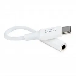 DCU Tecnologic Adaptador USB-C a Jack 3.5mm Macho/Hembra Blanco