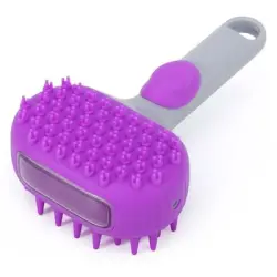 IntiMeg Cepillo de baño de silicona para perros - Gris violeta