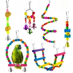 IntiMeg Conjunto de 6 juguetes de pájaros coloridos - Artículo 6