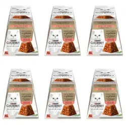 Gourmet Revelations Finos Cortes Comida Húmeda para Gatos con Salmón en Gelatina, 24 x 57 gr