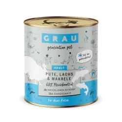 GRAU Adult Sin Cereales 6 x 800 g - Pavo, salmón y caballa