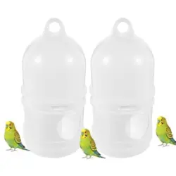 MCBOSON Juego de 2 dispensadores de agua pájaros plástico blanco 1 litro - 1 artículo