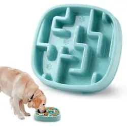 UAMLY Comedero para perros alimentación lenta, comedero tipo rompecabezas - azul
