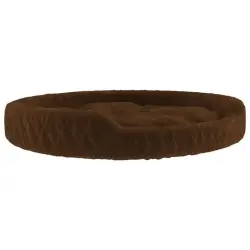 Vidaxl cama redonda acolchada marrón para perros