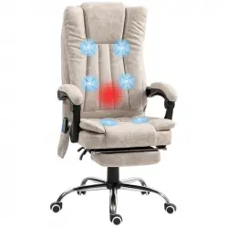 Vinsetto Silla De Masaje Reclinable Con 6 Puntos De Masaje Crema