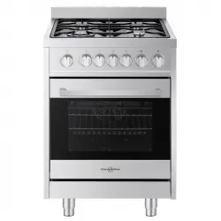 Vitrokitchen ST6060IB Cocina a Gas Butano 4 Fuegos con Horno Eléctrico 60cm