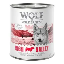 Wolf of Wilderness 6 x 800 g - High Valley, con vacuno