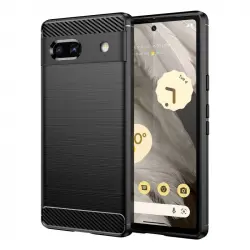 Max Power Digital Funda Fibra de Carbono para Google Pixel 7a Antigolpes Silicona Negra