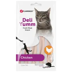 Pasta Flamingo Deli Yumm para gatos - con pollo (5 x 14 g)