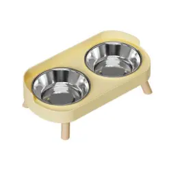 UAMLY Juego de comederos y bebederos elevados para gatos - AMARILLO
